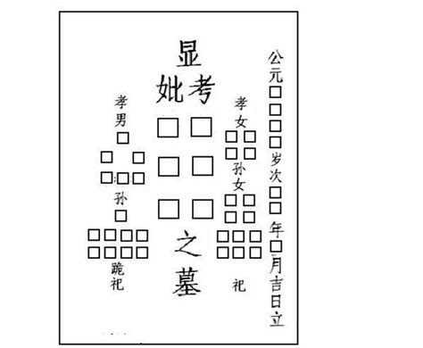 碑文寫法|普通墓碑书写的格式与范例